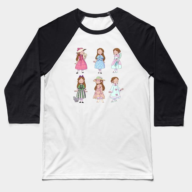 Marie-Grace Gardener - American Girl Baseball T-Shirt by LaurenS